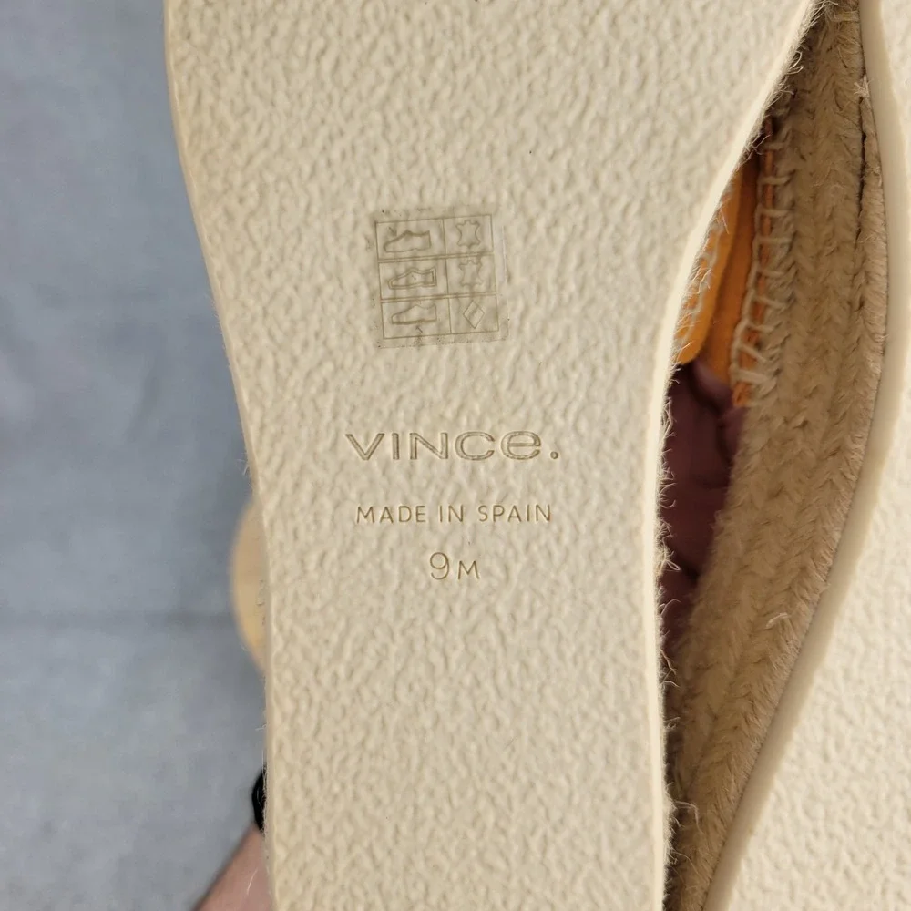 Vince Jesse Espadrille Slide Sandal Shoes Women's Size 9 M Orange Resort 9673383